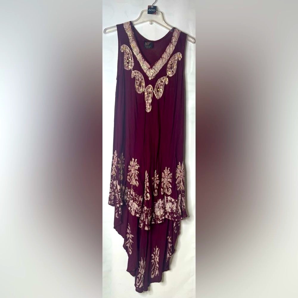 NF Embroidery Deep Cranberry  & Gold Color